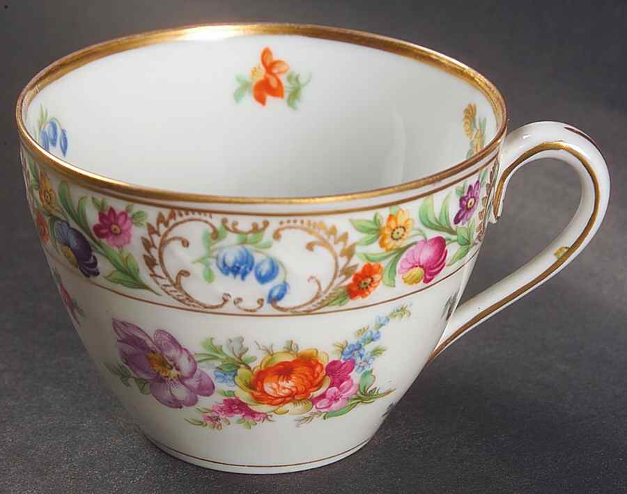 Empress Dresden Flowers Flat Cup by Schumann - Bavaria-1