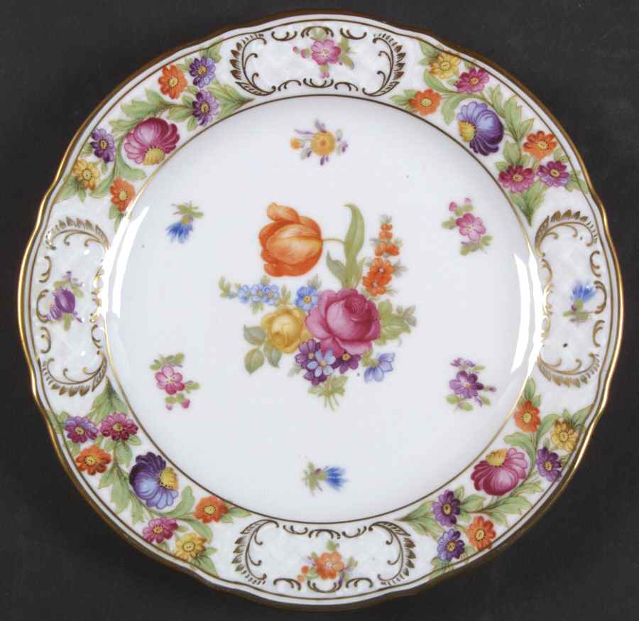 Empress Dresden Flowers Dessert/Pie Plate by Schumann - Bavaria-1