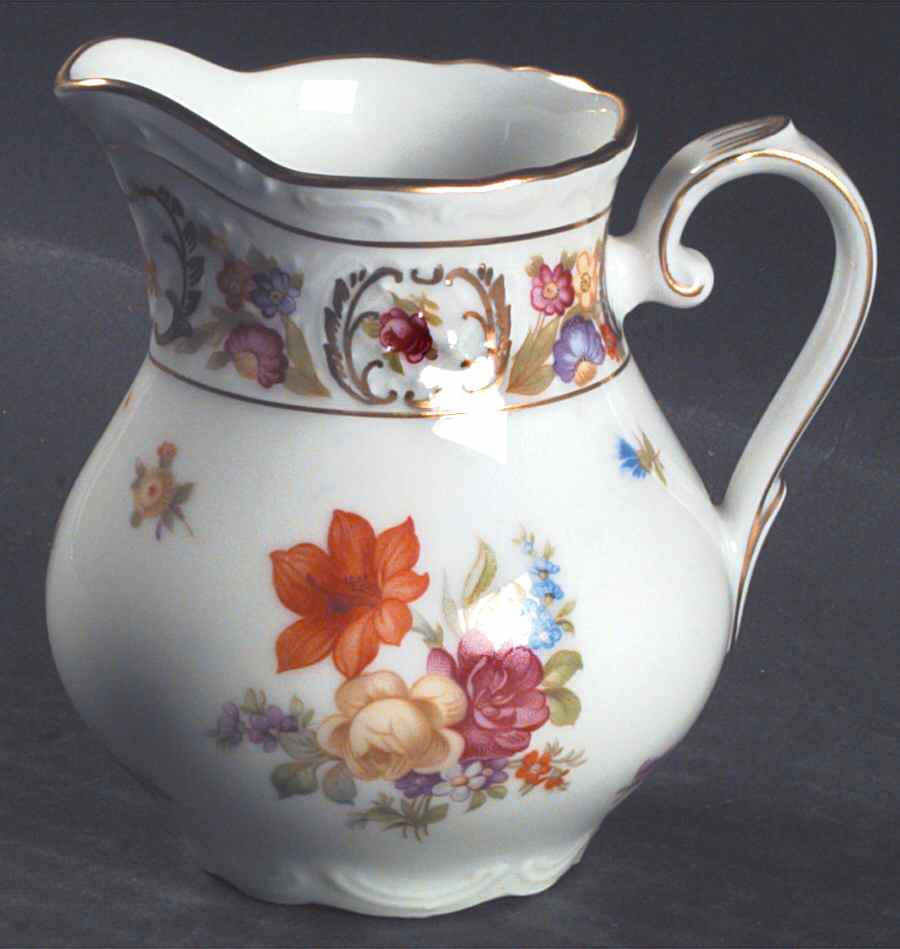 Empress Dresden Flowers Creamer by Schumann - Bavaria-1
