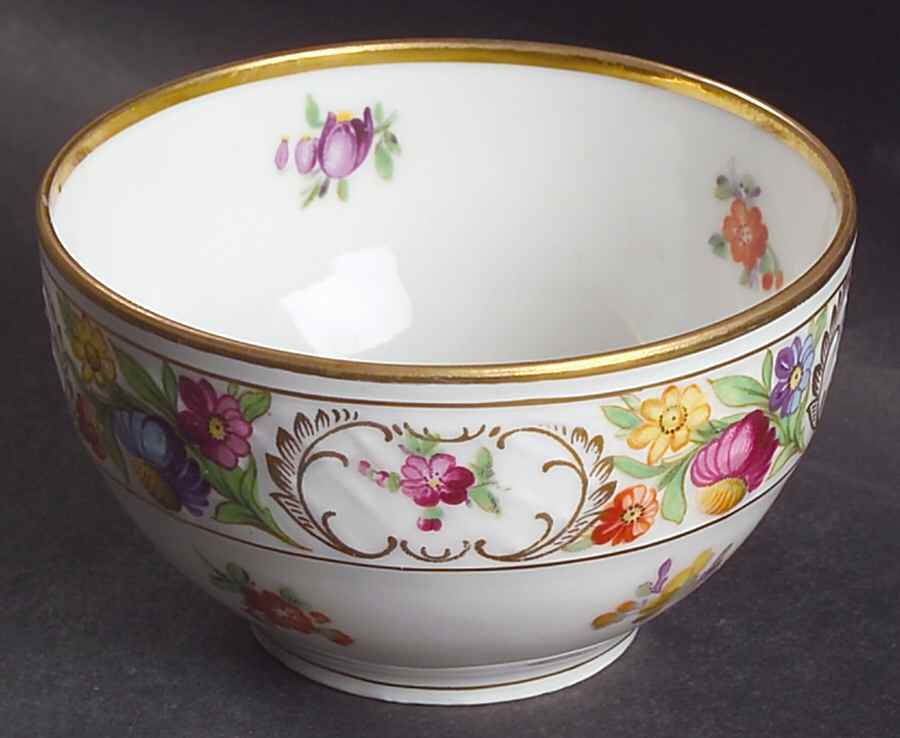 Empress Dresden Flowers Open Sugar Bowl by Schumann - Bavaria-1
