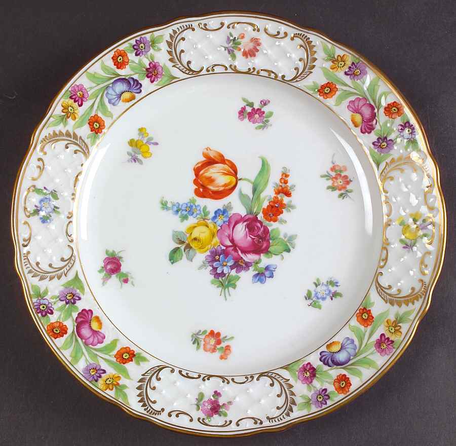 Empress Dresden Flowers Luncheon Plate by Schumann - Bavaria-1
