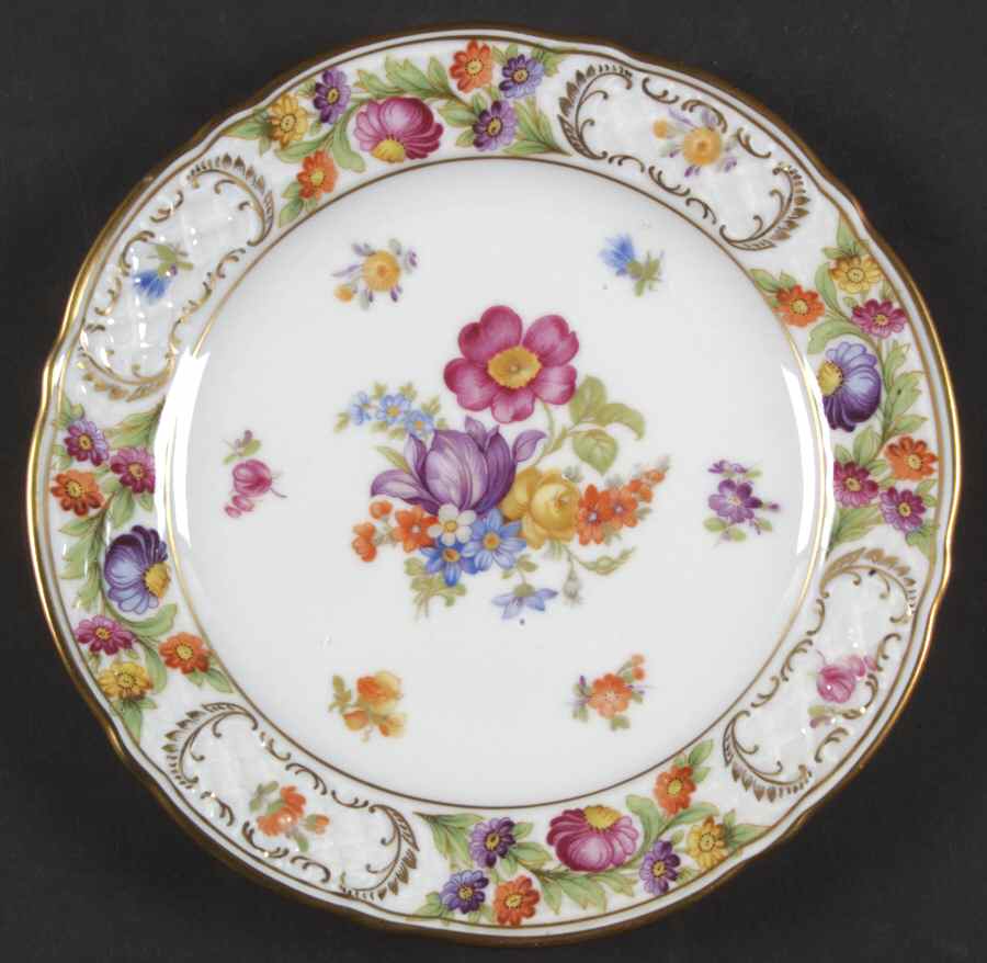 Empress Dresden Flowers Dessert/Pie Plate by Schumann - Bavaria-1