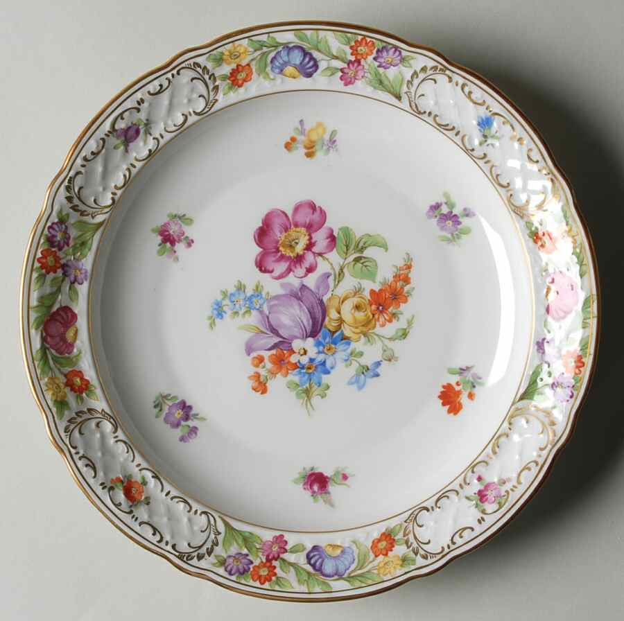 Empress Dresden Flowers Rim Soup Bowl by Schumann - Bavaria-1
