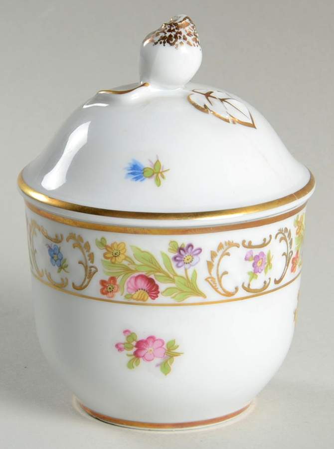 Empress Dresden Flowers Sugar Bowl & Lid by Schumann - Bavaria-1