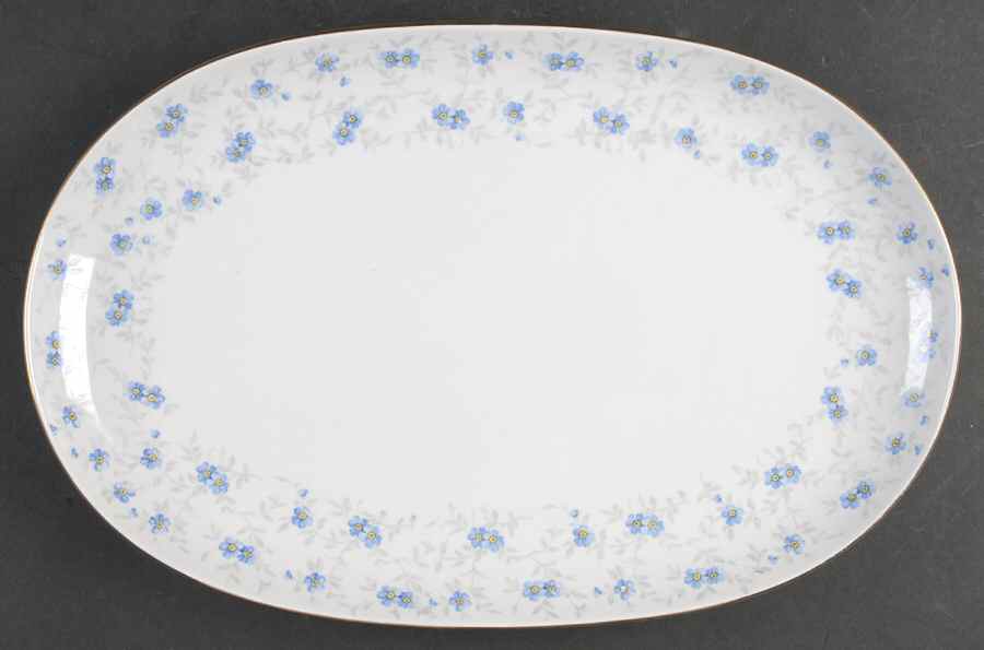 Forget Me Not (Coupe) 14" Oval Serving Platter by Schumann - Bavaria-1