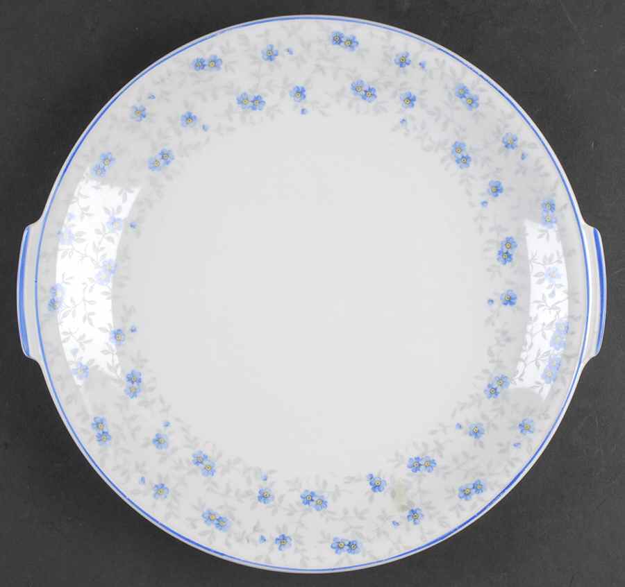 Forget Me Not (Coupe) Handled Cake Plate by Schumann - Bavaria-1