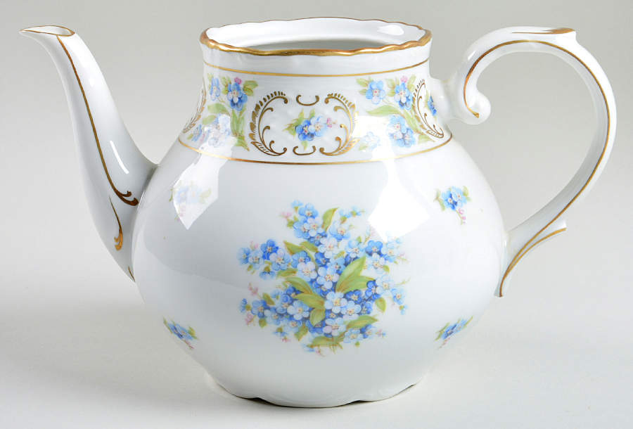 Forget Me Not (Rim, Not Pierced) Teapot No Lid by Schumann - Bavaria-1