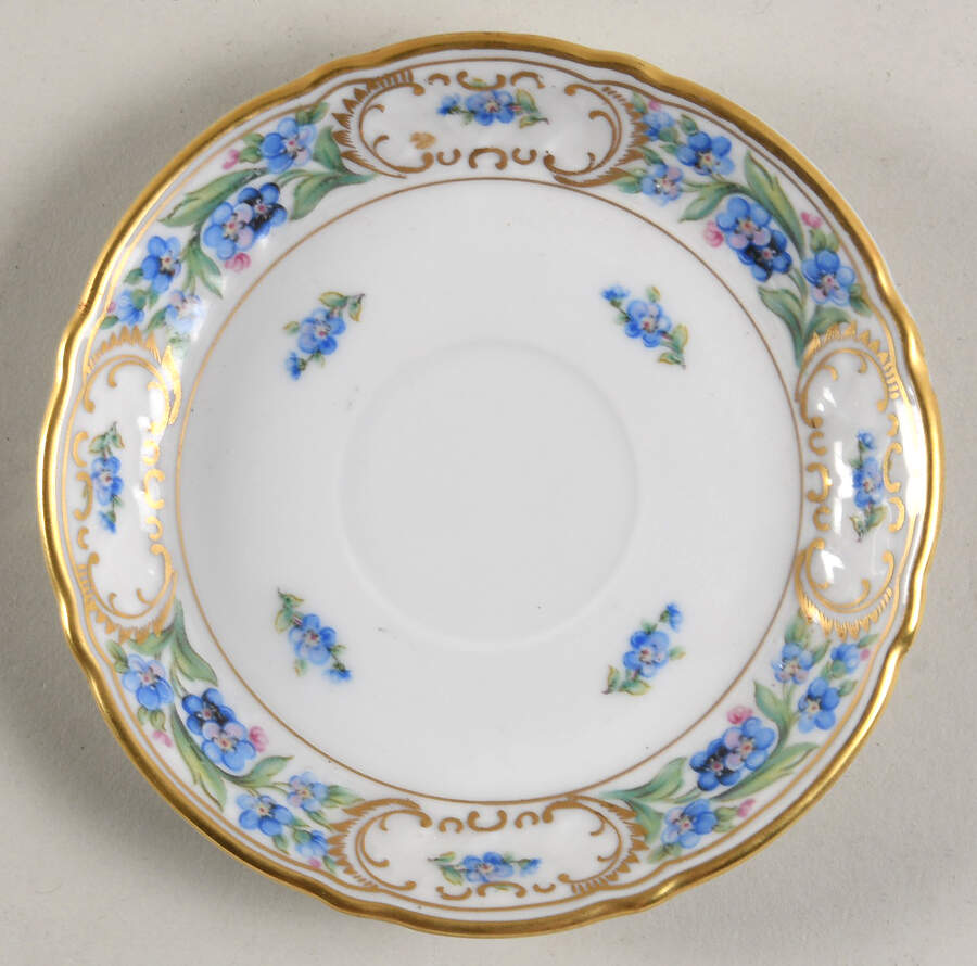 Forget Me Not (Rim, Not Pierced) Saucer for Flat Demitasse Cup by Schumann - Bavaria-1