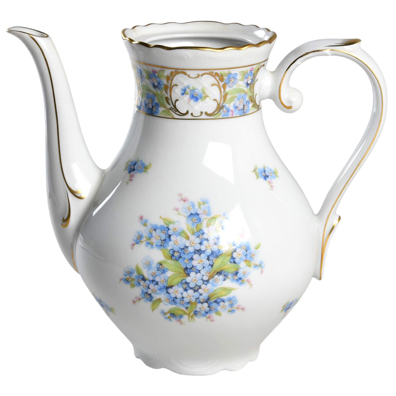 Forget Me Not (Rim, Not Pierced) Lid for Coffee Pot by Schumann - Bavaria-1