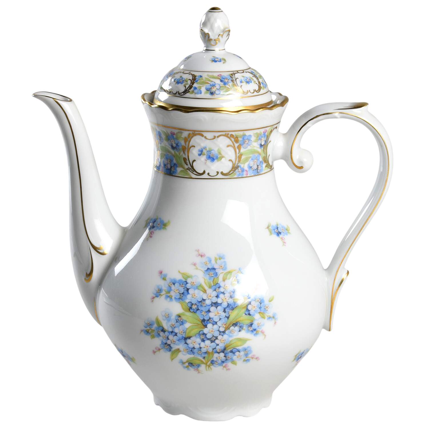 Forget Me Not (Rim, Not Pierced) Coffee Pot & Lid by Schumann - Bavaria-1