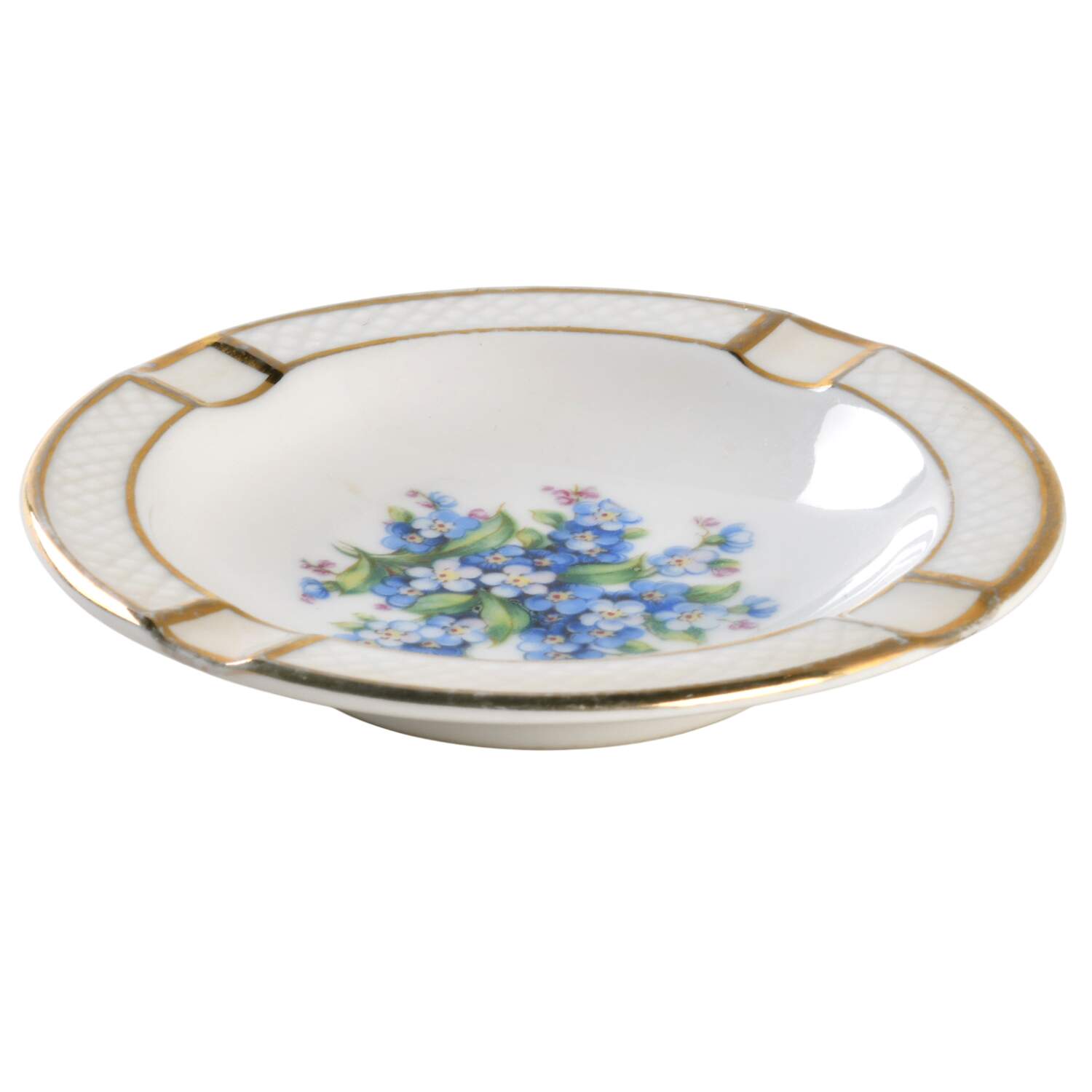 Forget Me Not (Rim, Not Pierced) Round Ashtray by Schumann - Bavaria-1