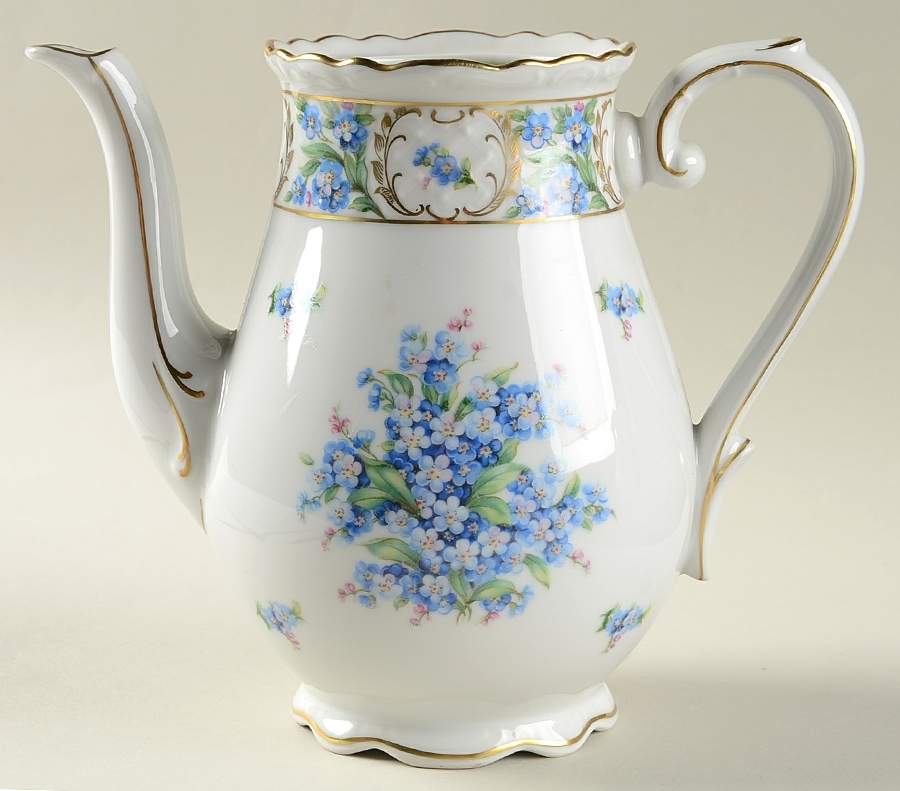 Forget Me Not (Rim, Not Pierced) Coffee Pot No Lid by Schumann - Bavaria-1