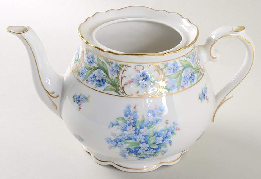 Forget Me Not (Rim, Not Pierced) Teapot No Lid by Schumann - Bavaria-1