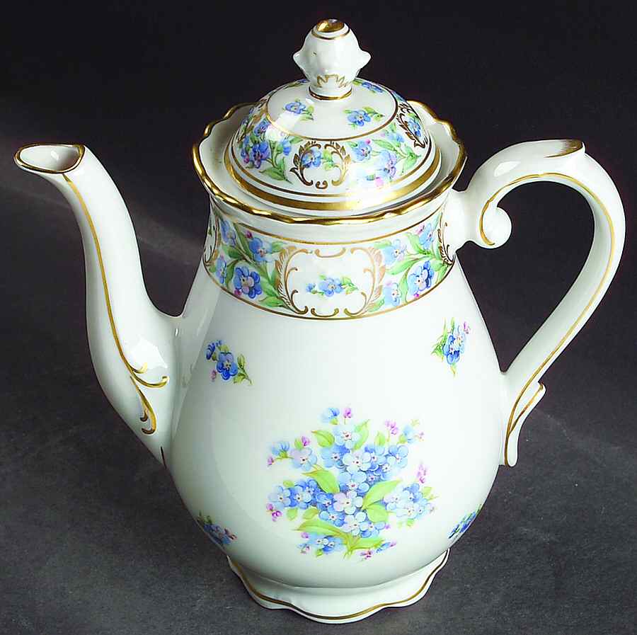Forget Me Not (Rim, Not Pierced) Mini Coffee Pot & Lid by Schumann - Bavaria-1