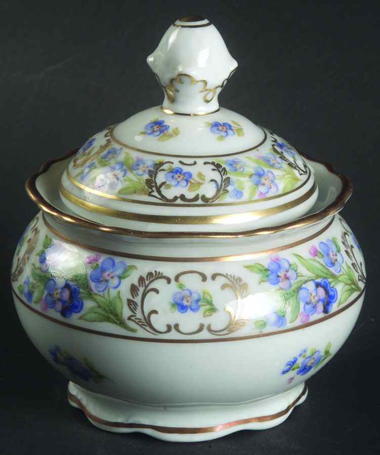 Forget Me Not (Rim, Not Pierced) Mini Sugar Bowl & Lid by Schumann - Bavaria-1