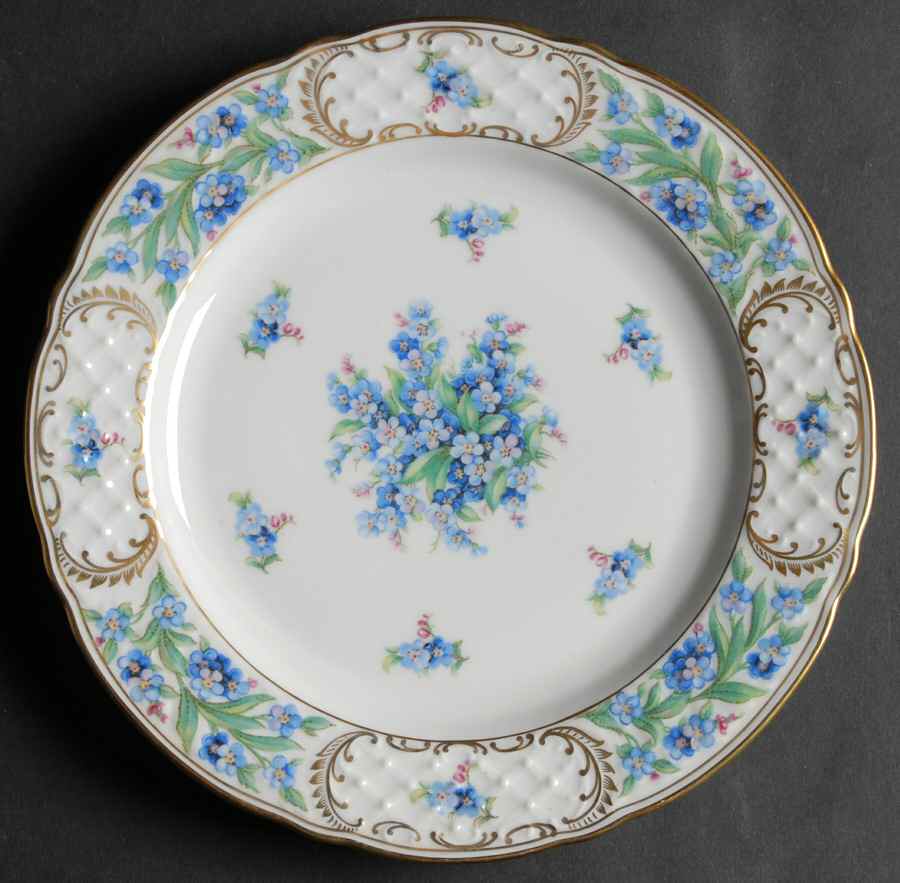 Forget Me Not (Rim, Not Pierced) Luncheon Plate by Schumann - Bavaria-1
