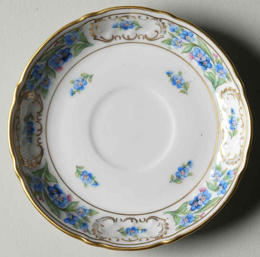 Forget Me Not (Rim, Not Pierced) Saucer for Flat Demitasse Cup by Schumann - Bavaria-1