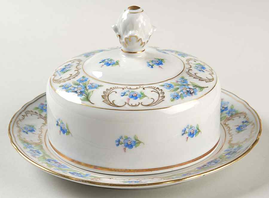 Forget Me Not (Rim, Not Pierced) Round Covered Butter by Schumann - Bavaria-1