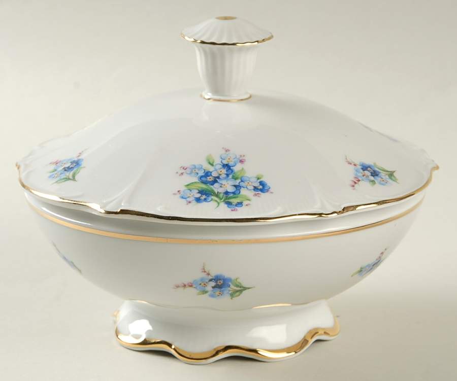 Forget Me Not (Rim, Not Pierced) Candy Box & Lid by Schumann - Bavaria-1