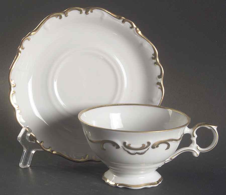 Golden Elegance Footed Cup & Saucer Set by Schumann - Bavaria-1