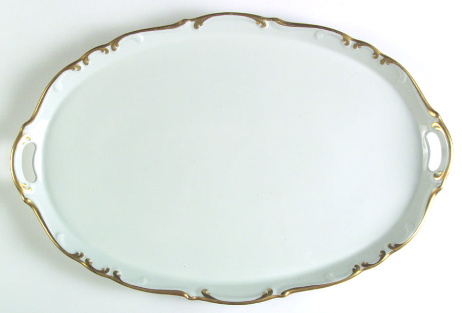 Golden Elegance 16" Oval Handled Tray by Schumann - Bavaria-1