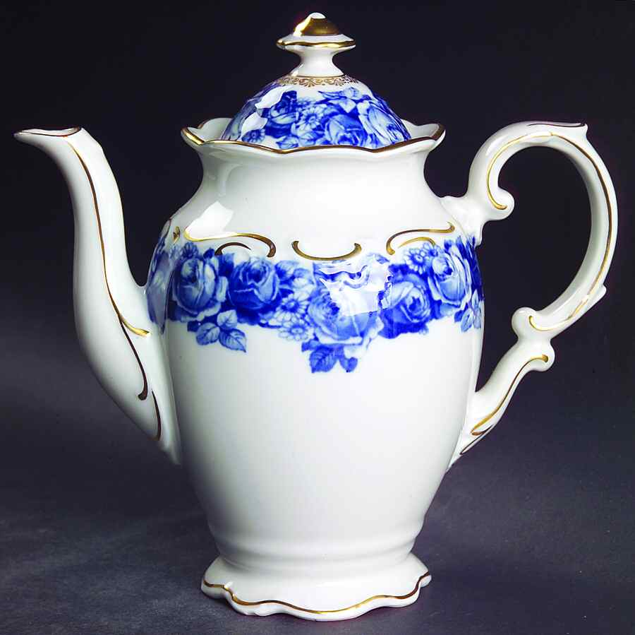 Heirloom Blue Mini Coffee Pot & Lid by Schumann - Bavaria-1