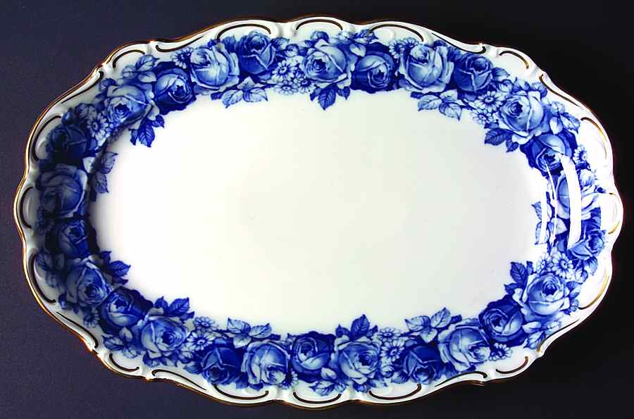 Heirloom Blue 14" Oval Serving Platter by Schumann - Bavaria-1