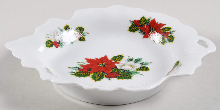Holiday Bouquet Leaf Shaped Dish by Schumann - Bavaria-1