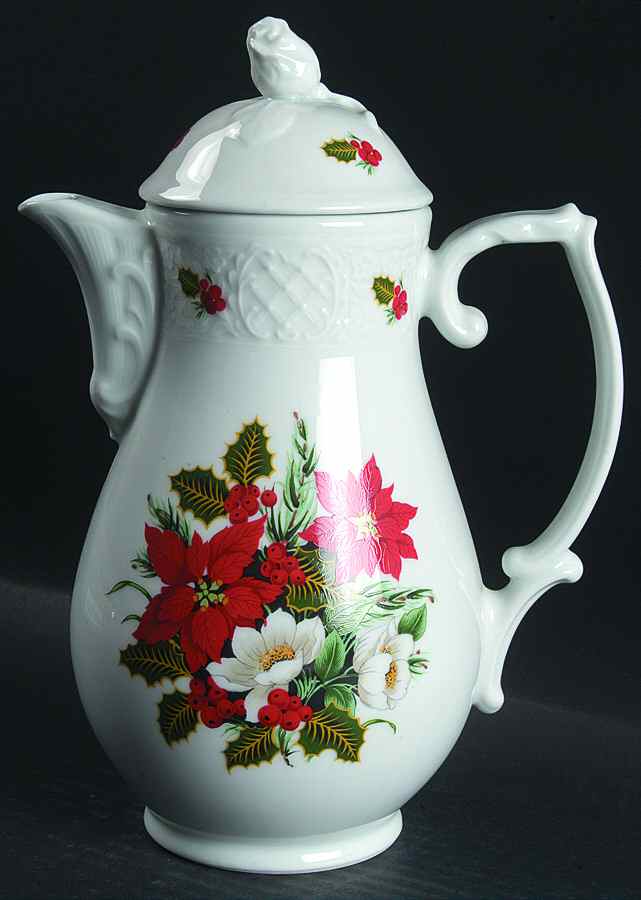 Holiday Bouquet Coffee Pot & Lid by Schumann - Bavaria-1