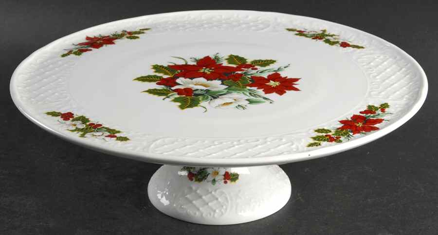 Holiday Bouquet 12" Diameter Pedestal Cake Stand by Schumann - Bavaria-1