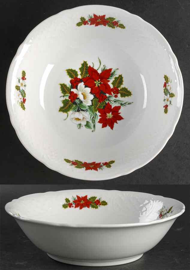 Holiday Bouquet 9" Round Vegetable Bowl by Schumann - Bavaria-1
