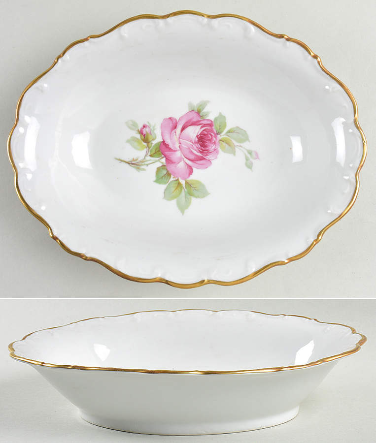La Vie En Rose 9" Oval Vegetable Bowl by Schumann - Bavaria-1