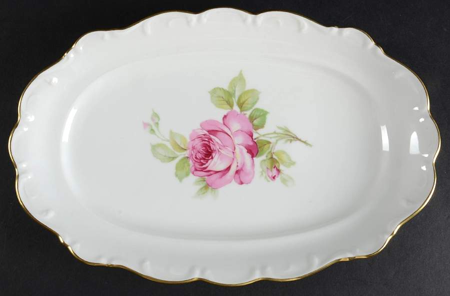 La Vie En Rose 12" Oval Serving Platter by Schumann - Bavaria-1