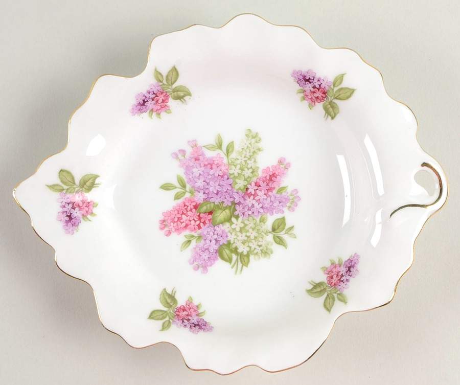 Lilac Time Leaf Shaped Dish by Schumann - Bavaria-1