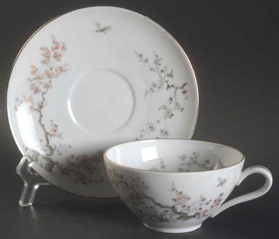 Mandarin Flat Cup & Saucer Set by Schumann - Bavaria-1
