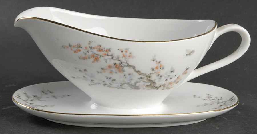 Mandarin Gravy Boat with Attached Underplate by Schumann - Bavaria-1