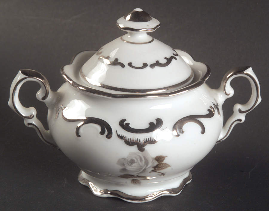 Moon Rose Mini Sugar Bowl & Lid by Schumann - Bavaria-1