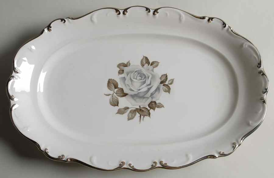 Moon Rose 14" Oval Serving Platter by Schumann - Bavaria-1