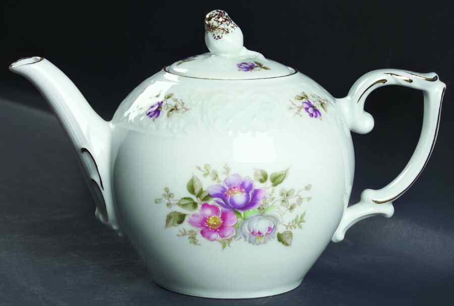 Mountain Rose Teapot & Lid by Schumann - Bavaria-1