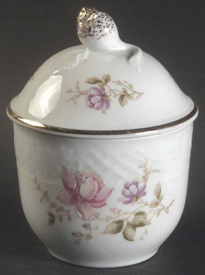 Mountain Rose Sugar Bowl & Lid by Schumann - Bavaria-1