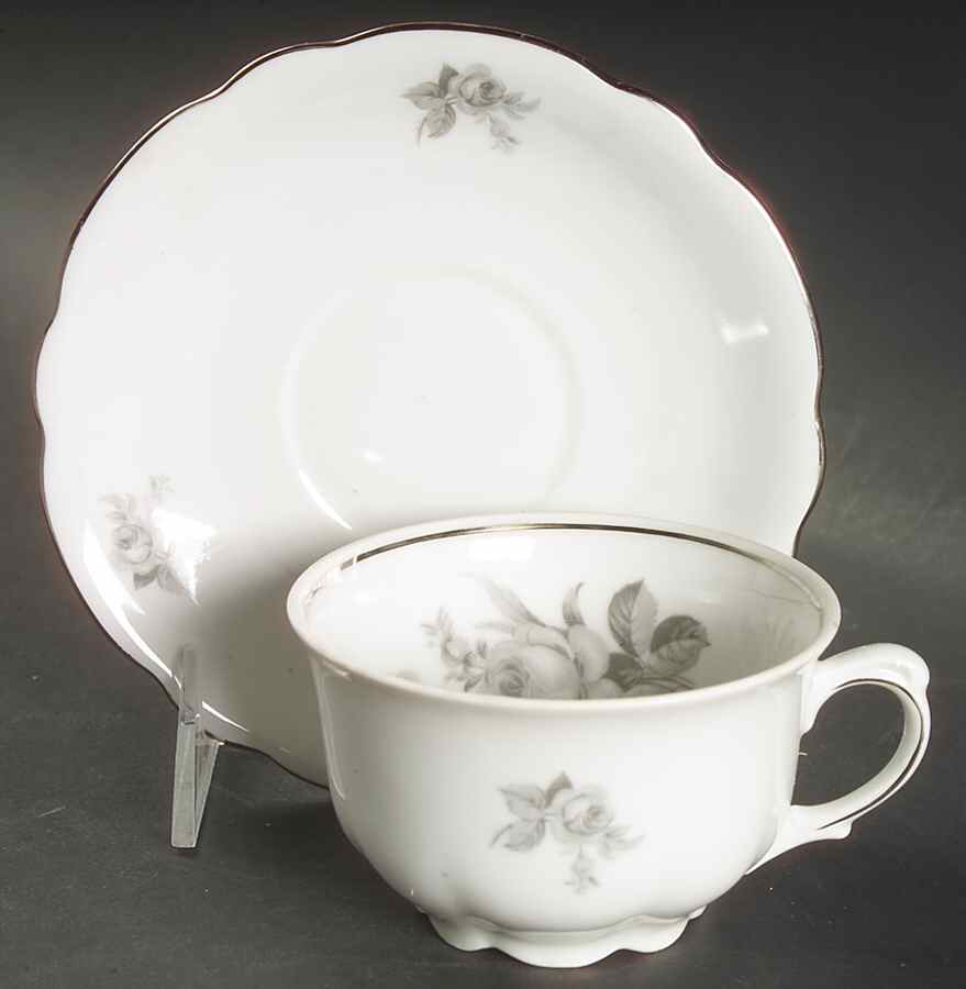Nannette Flat Cup & Saucer Set by Schumann - Bavaria-1