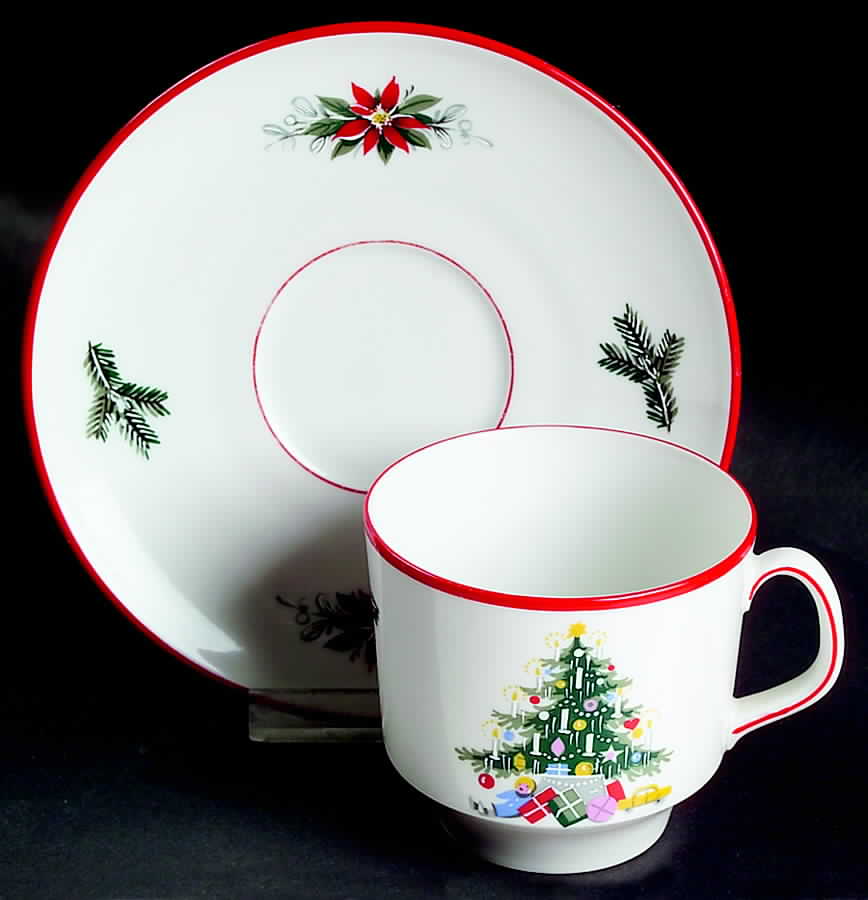 Noel Flat Cup & Saucer Set by Schumann - Bavaria-1