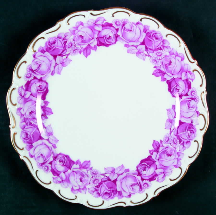Old Rose Dinner Plate by Schumann - Bavaria-1