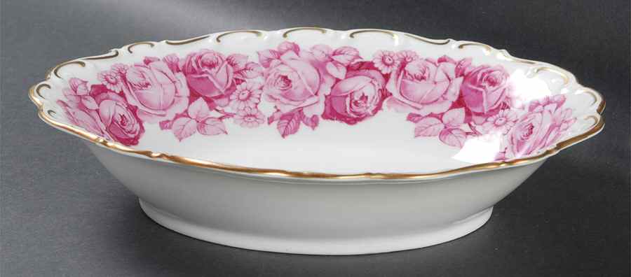 Old Rose 9" Oval Vegetable Bowl by Schumann - Bavaria-1