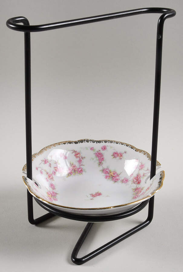 Original Bridal Rose 8"-8 1/4" Salad Serving Set/Utensil Holder  HC by Schumann - Bavaria-1