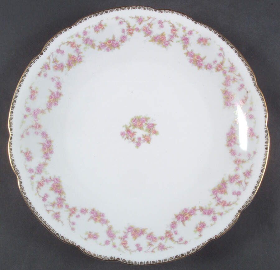Original Bridal Rose Coupe Dinner Plate by Schumann - Bavaria-1