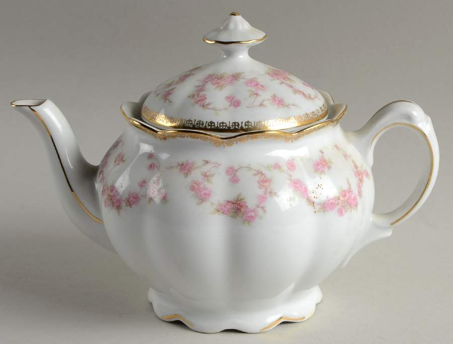 Original Bridal Rose Teapot & Lid by Schumann - Bavaria-1