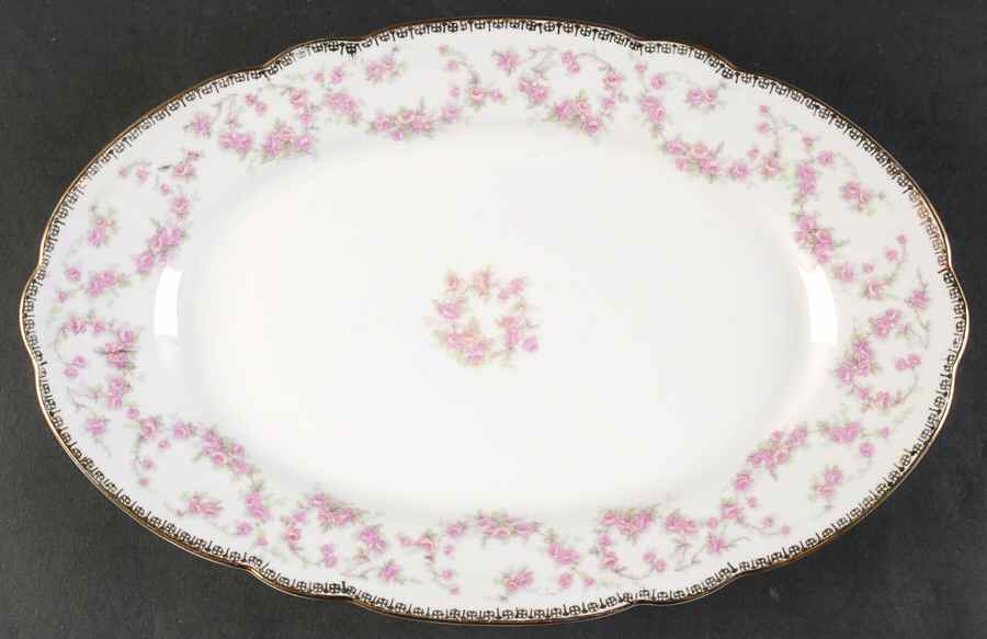 Original Bridal Rose 12" Oval Serving Platter by Schumann - Bavaria-1