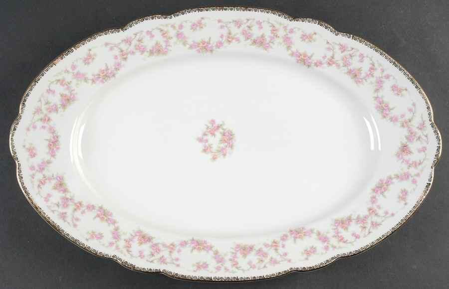 Original Bridal Rose 15" Oval Serving Platter by Schumann - Bavaria-1