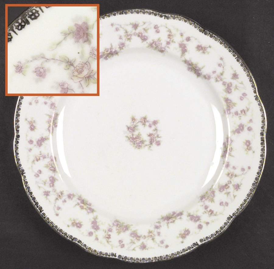 Original Bridal Rose Dinner Plate by Schumann - Bavaria-1